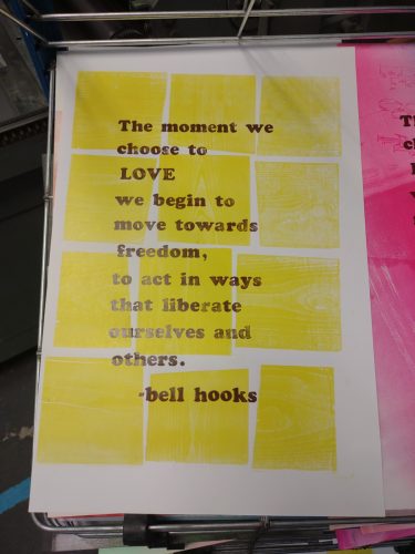 test print of a bell hooks quote