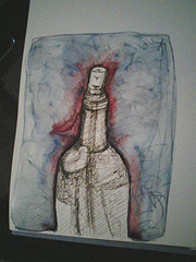 Another wine bottle in inks