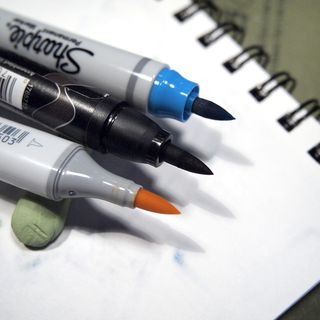 Review of the Sharpie Brush Tip Permanent Marker #Sharpie #JetPens  #Zentangle