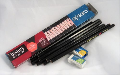 Apsara Beauty Dark Lead Pencils Free Sharpner Eraser 20 Pencils 