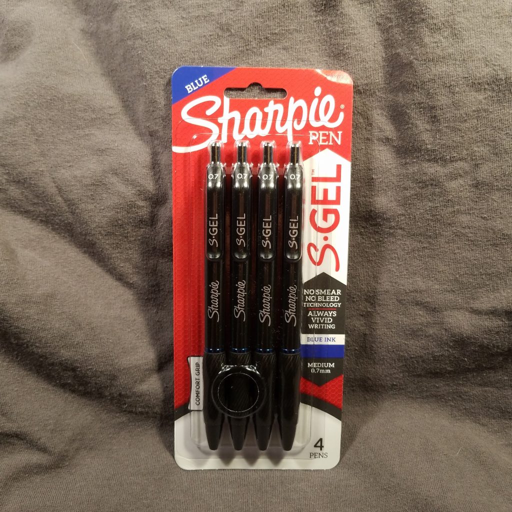 SHARPIE S-Gel, Gel Pens, Medium Point (0.7mm), Blue Ink Gel Pen, 4 Count