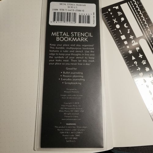 Hollow Metal Ruler Stencil Bookmark w Social Media Graphic Cell